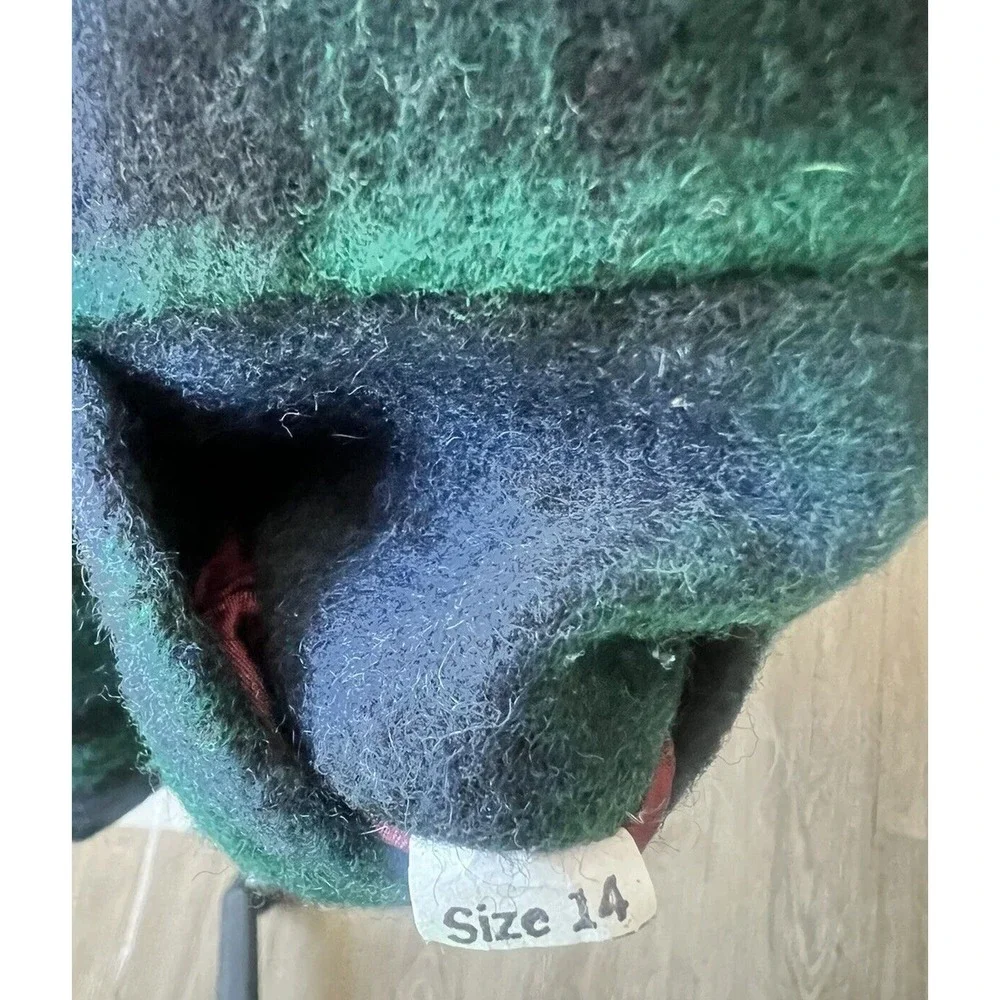 TALBOTS Wool Blend Blazer Women's 14 Plaid Double Breasted Pockets Lined Coat - Picture 9 of 9